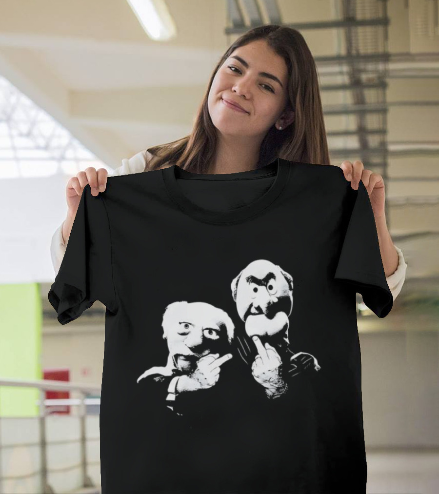 Statler And Waldorf Middle Finger Humor Icon Pair T-Shirt