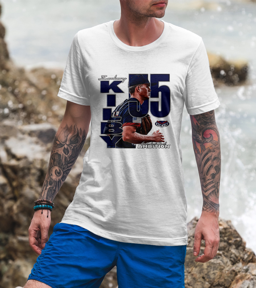Zach Kilby 55 Baseball Ambition FAU Owls T-Shirt
