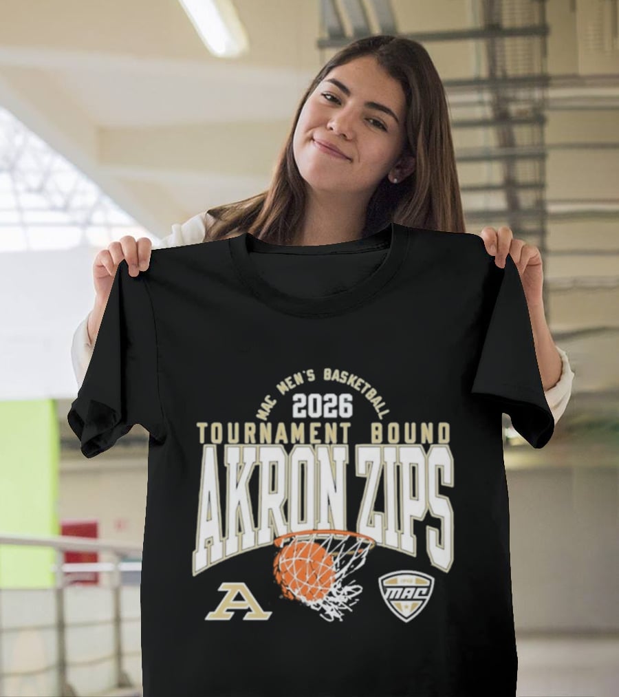 Akron Zips 2026 MAC Men's Basketball Tournament Bound Summit Sportswear T-Shirt