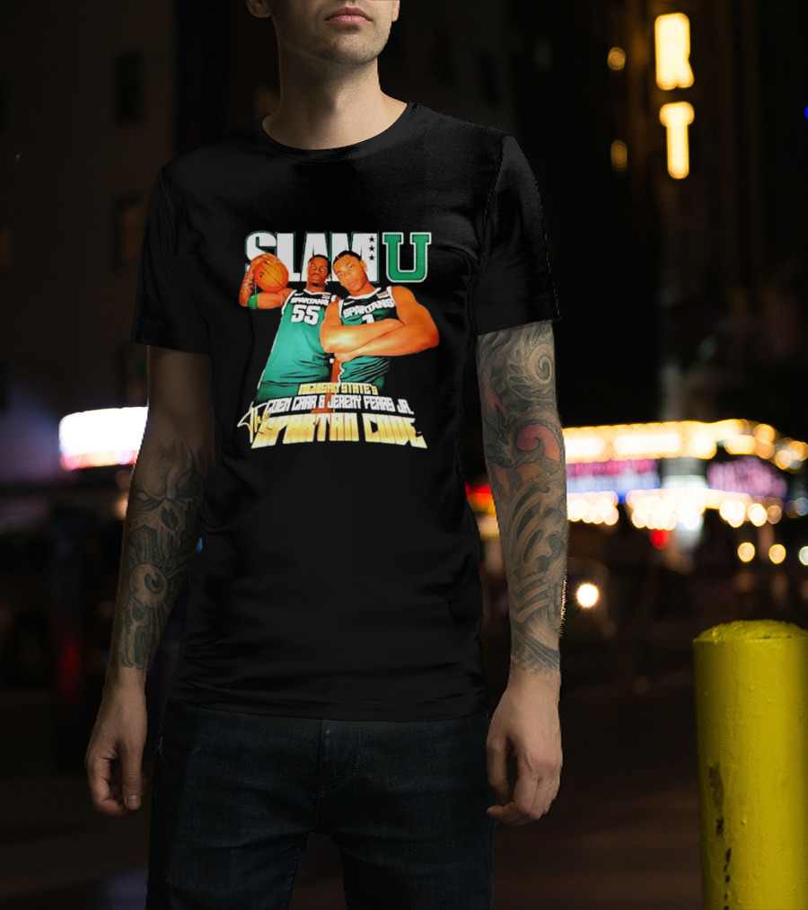 Michigan State Spartans Coen Carr Jeremy Fears Jr SlamU The Spartan Code T-Shirt
