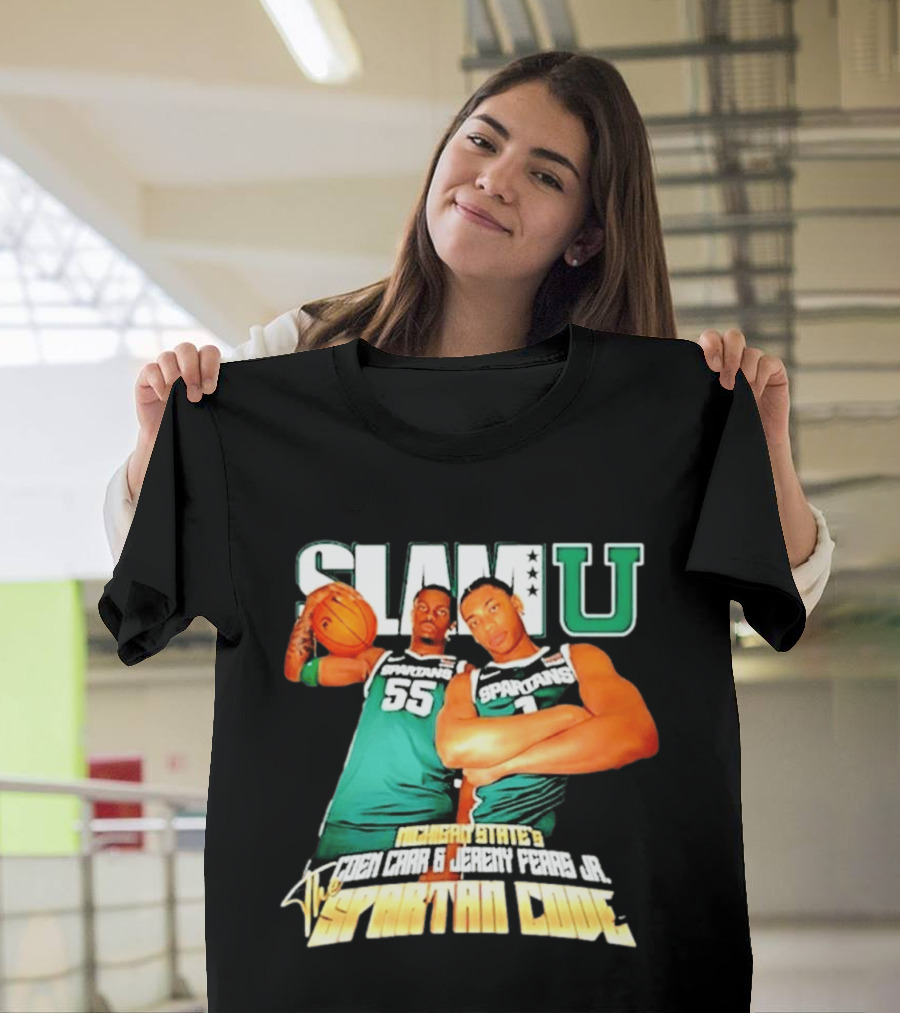 Michigan State Spartans Coen Carr Jeremy Fears Jr SlamU The Spartan Code T-Shirt