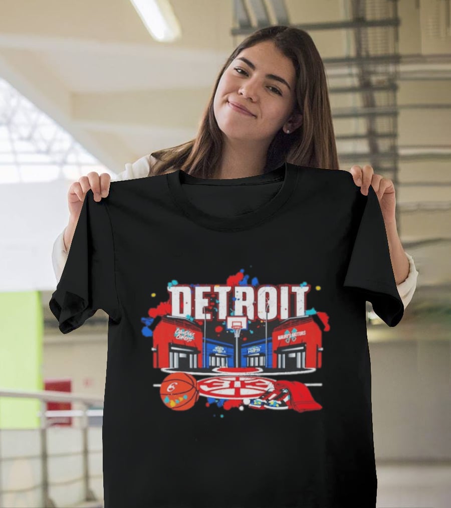 Detroit Pistons Basketball City Hoops Hooper Streetstyle Murphy's Motors Court Game T-Shirt