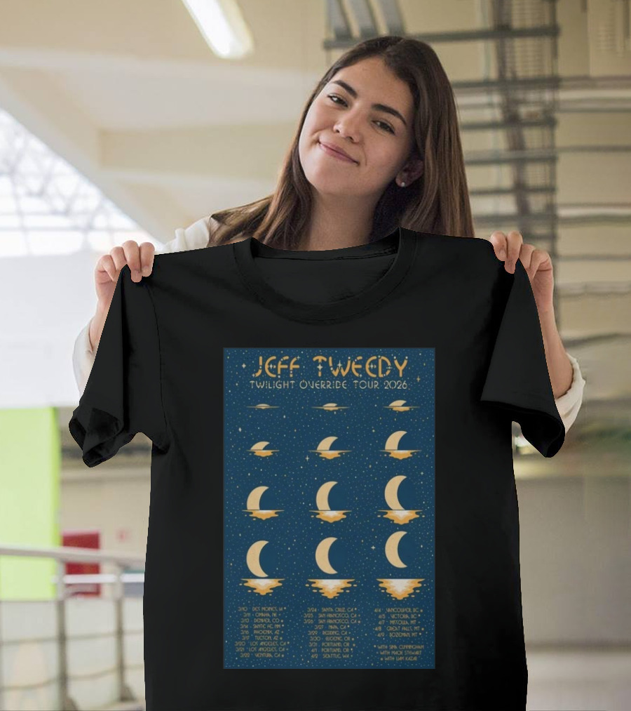Jeff Tweedy Twilight Override Tour 2026 Des Moines Denver Chicago Portland Seattle San Francisco Los Angeles Albuquerque Victoria Bozeman T-Shirt