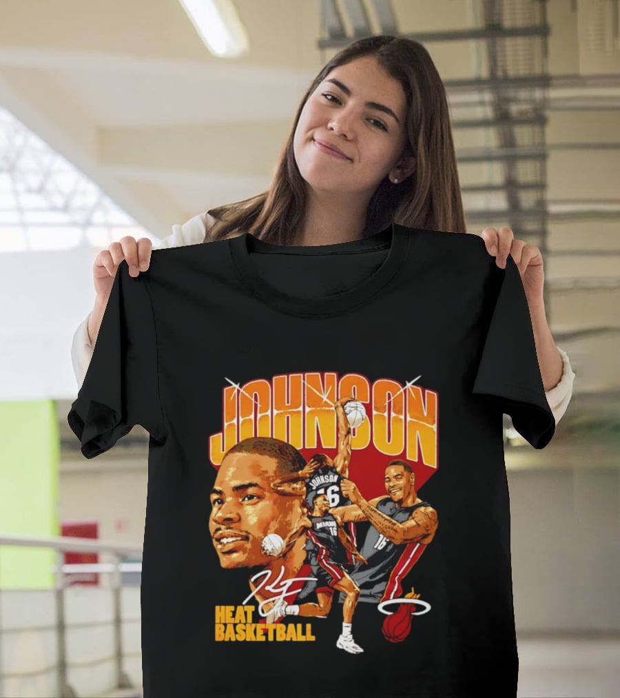 Johnson Miami Heat Basketball Player Collage T-Shirt