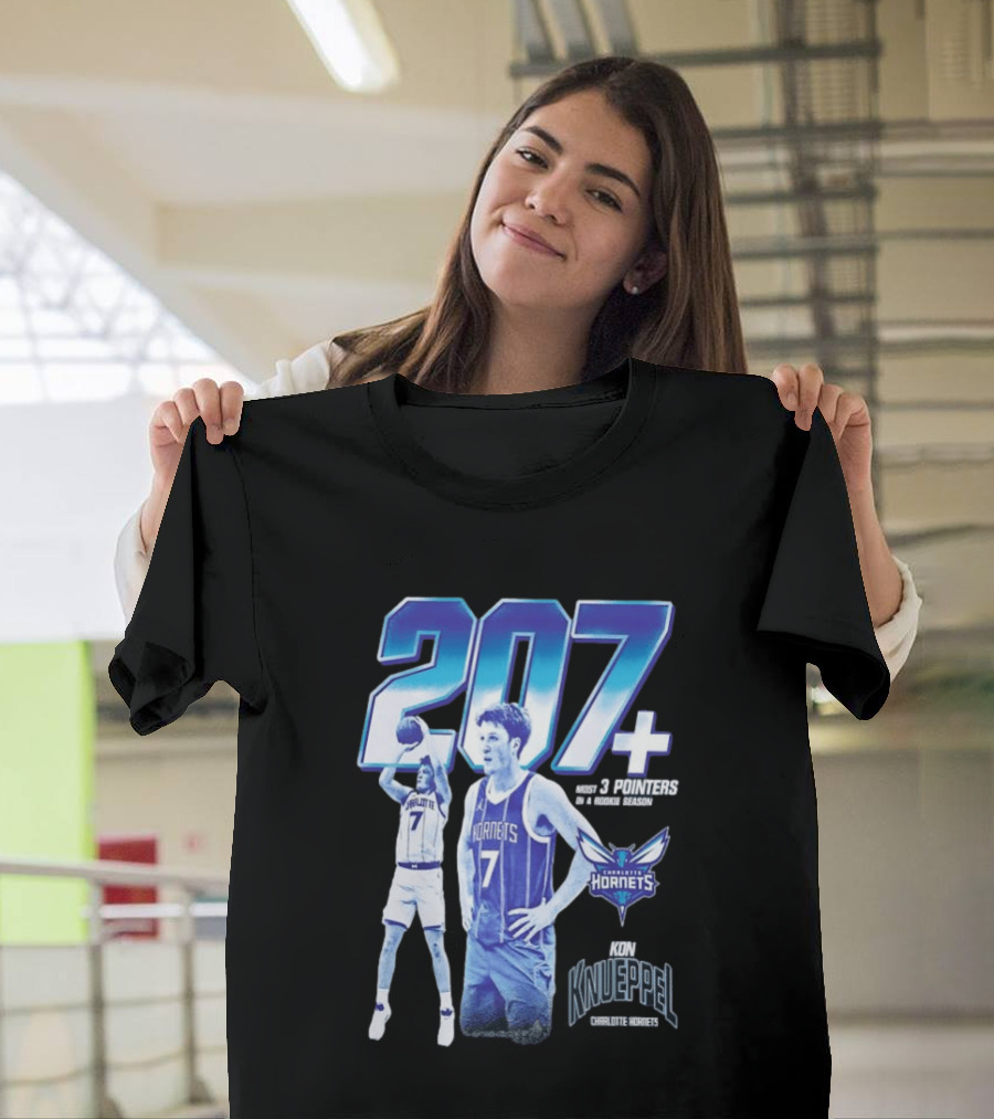207+ Most 3 Pointers In NBA Rookie Season Kon Knueppel Charlotte Hornets T-Shirt