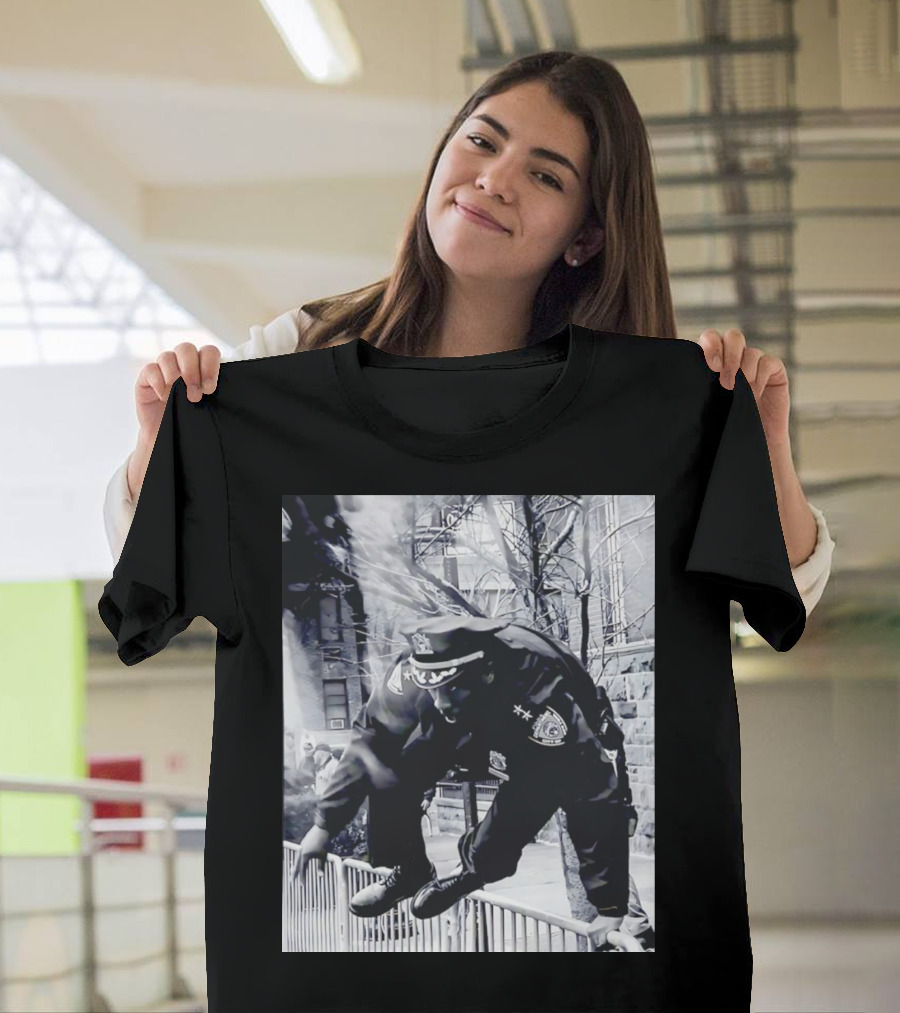 Chief Aaron Edwards American Hero Police Officer Jumping Fence T-Shirt