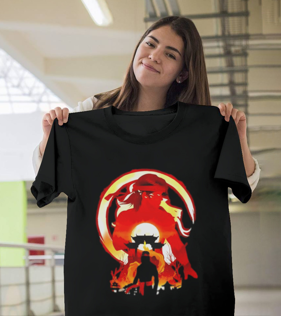 Liu Kang Mortal Kombat Dragon Circle Fire Temple Scene T-Shirt
