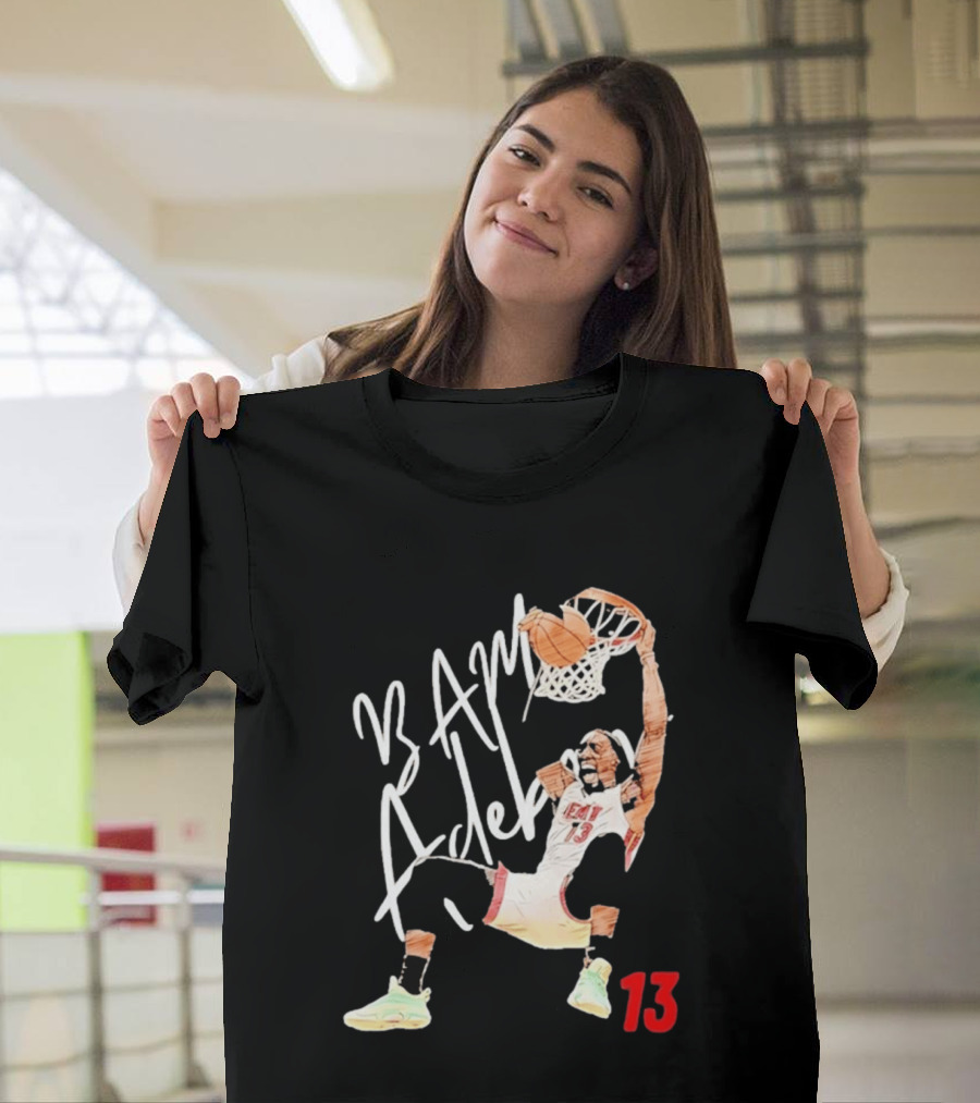 Bam Adebayo Miami Heat 13 Dunk Cartoon Basketball T-Shirt
