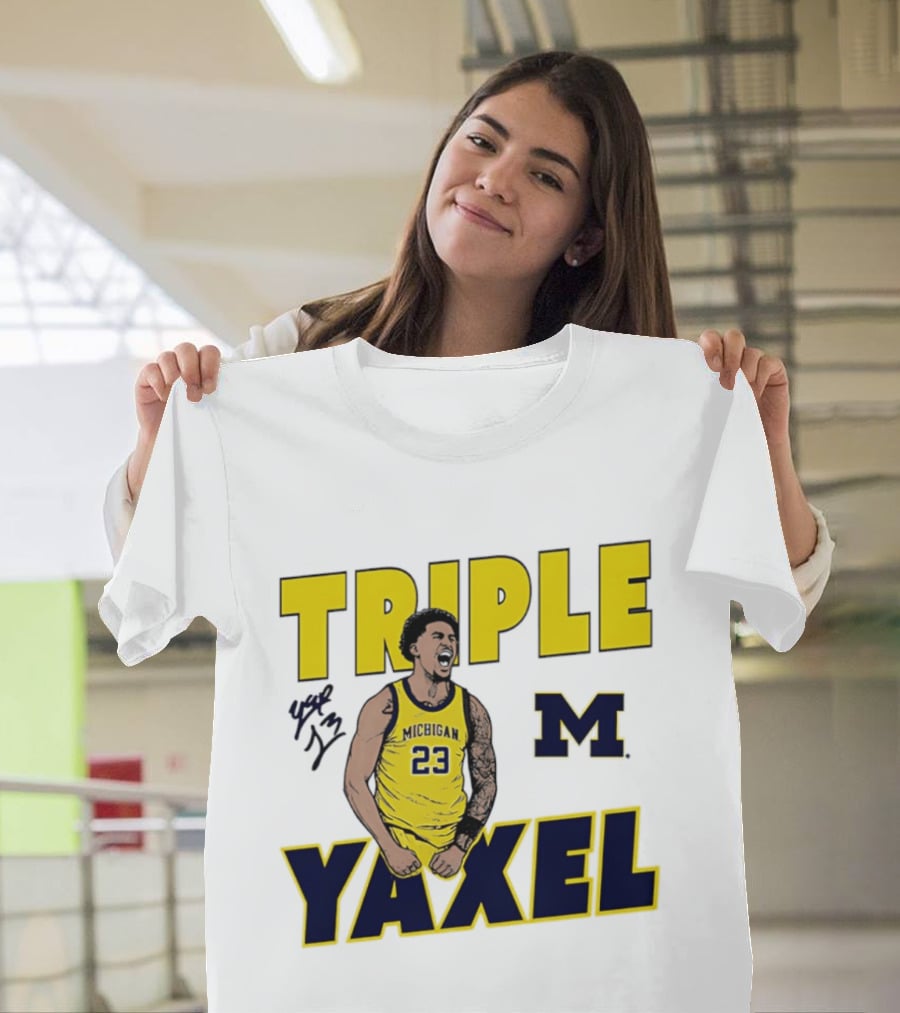 Michigan Wolverines Triple Yaxel Basketball Number 23 T-Shirt