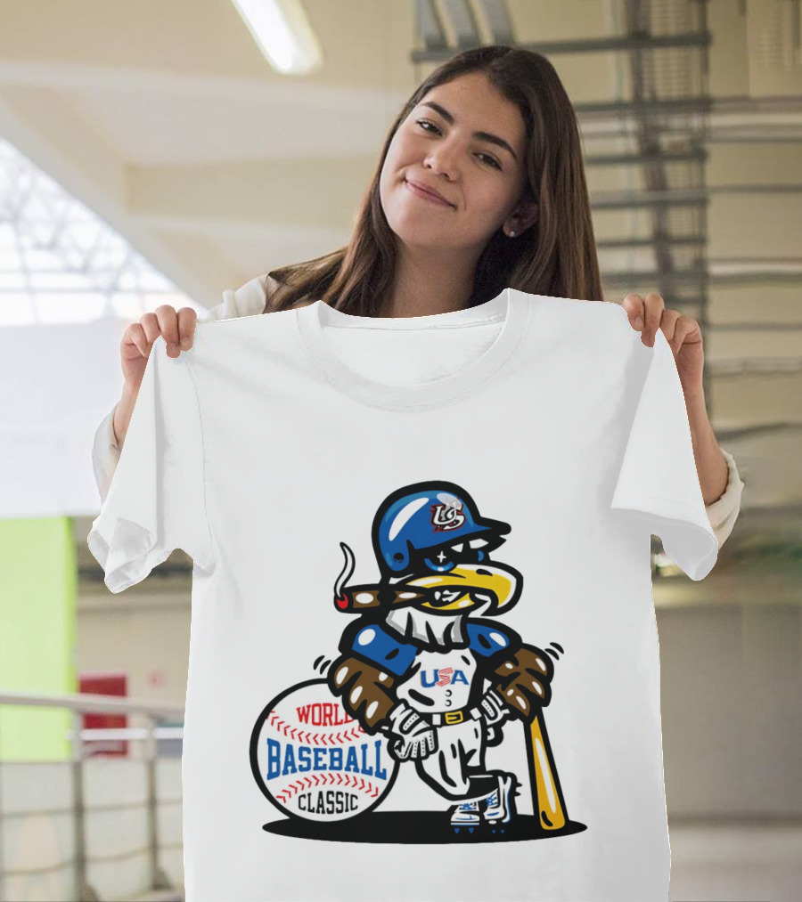 USA Baseball Eagle Mascot World Baseball T-Shirt
