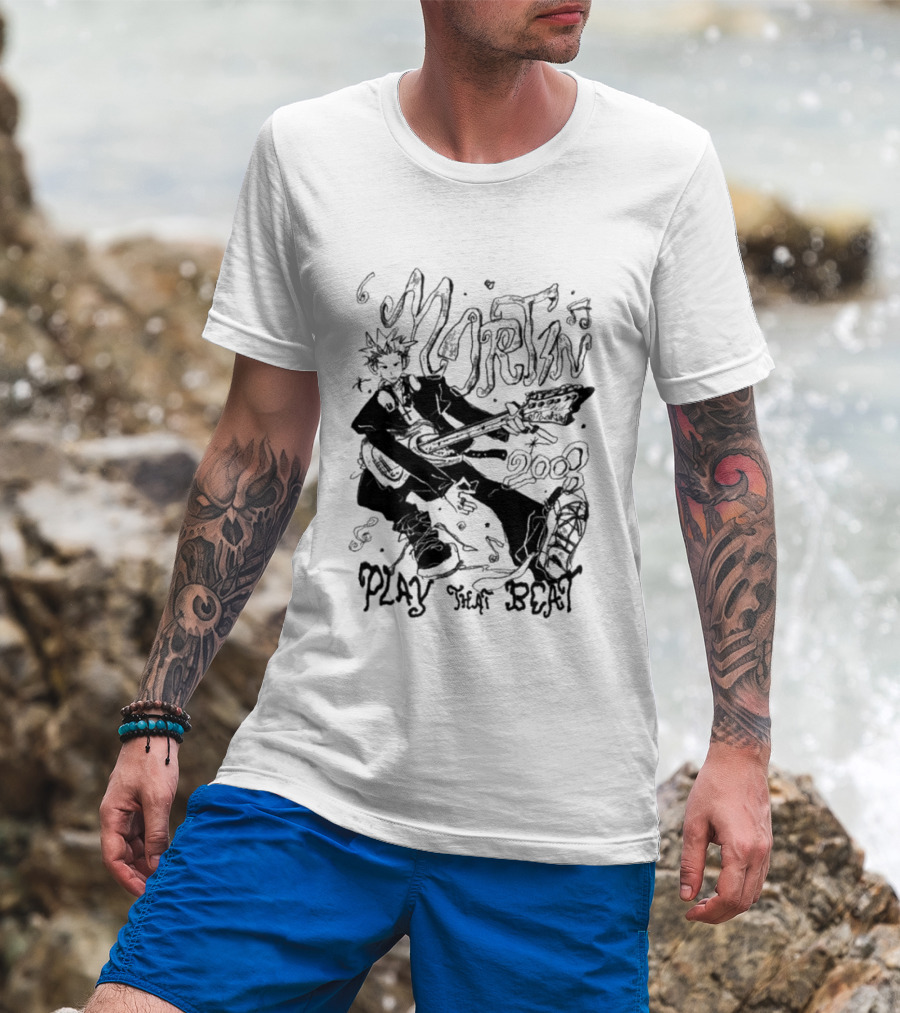Martin 2008 Play That Beat Musician With Guitar T-Shirt