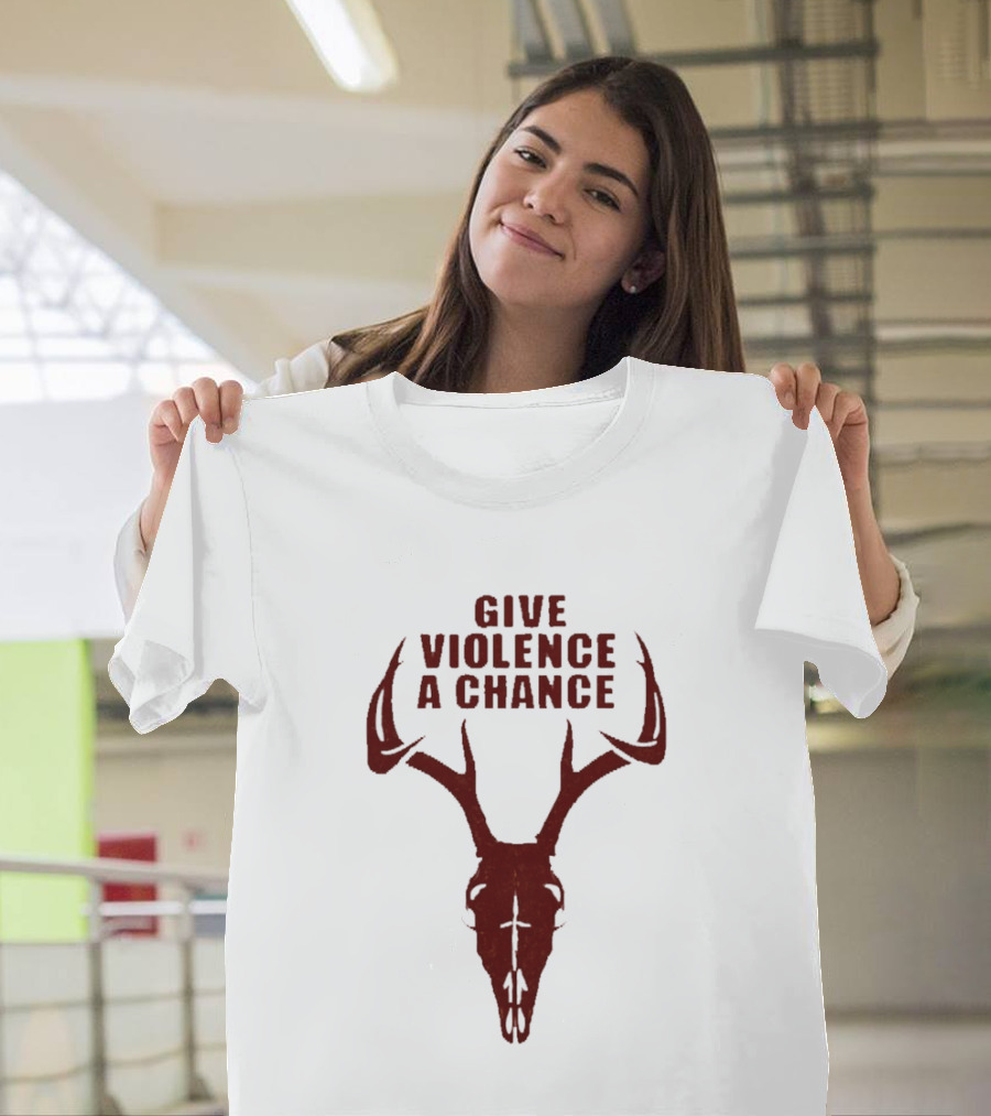 Give Violence A Chance 2026 Antler Skull T-Shirt