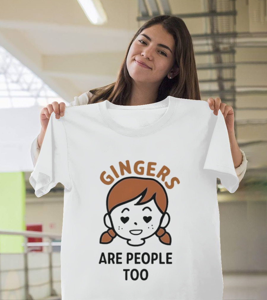 Gingers Are People Too Cute Redhead Cartoon Pigtails T-Shirt