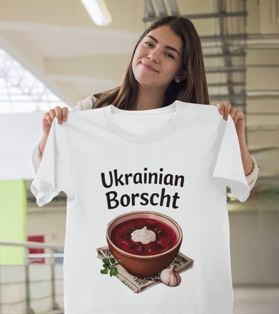 Ukrainian Borscht Soup Bowl With Garlic And Parsley T-Shirt