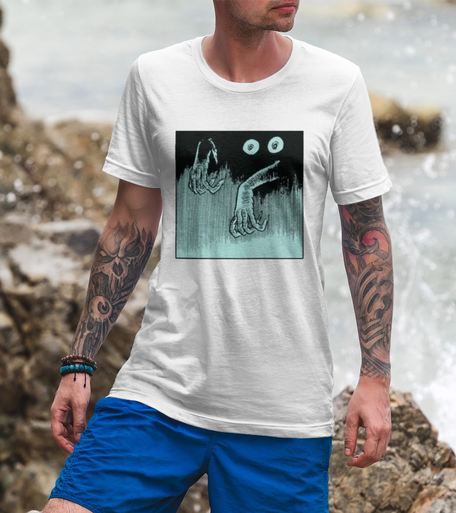 Creepy Eyes And Clawed Hands Emerging From Darkness T-Shirt
