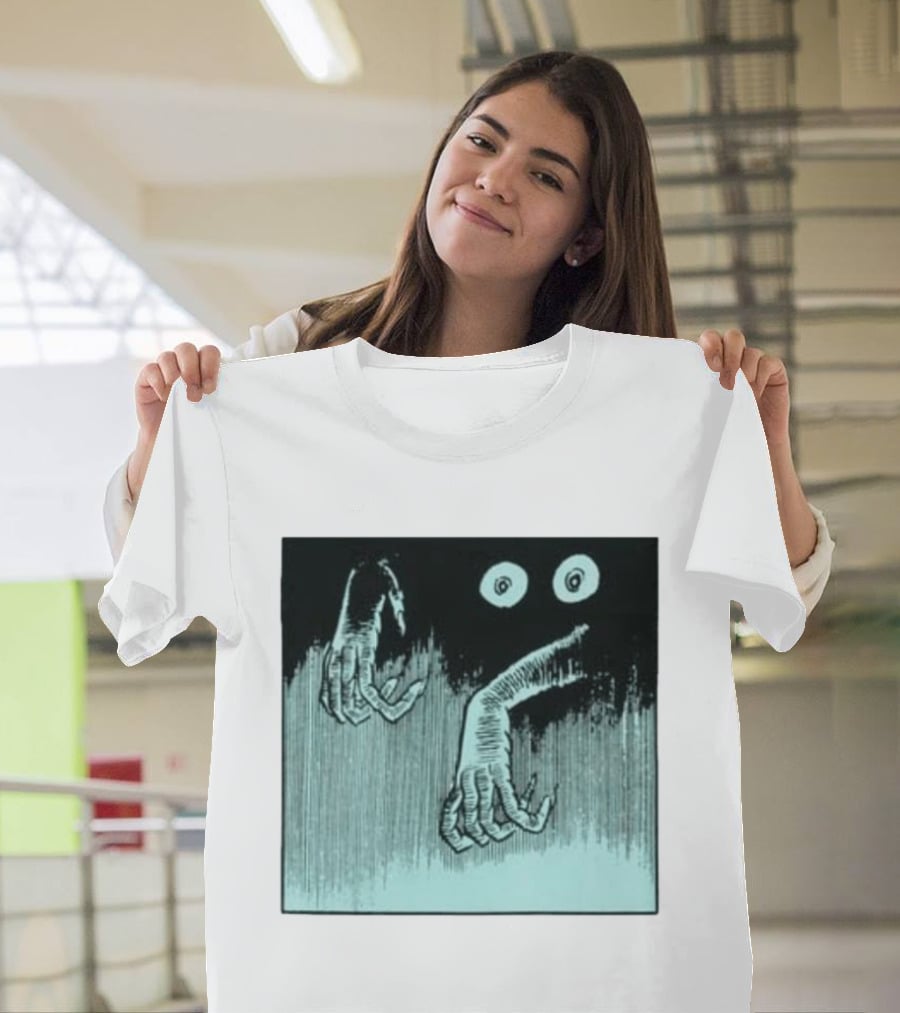 Creepy Eyes And Clawed Hands Emerging From Darkness T-Shirt