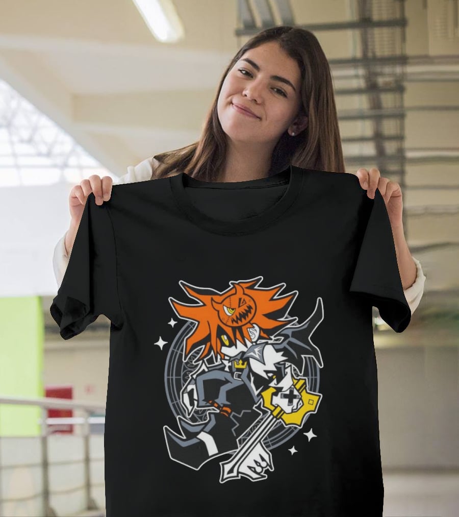 Sora Kingdom Hearts Halloween Trick Or Treat Pumpkin Warrior Magic Keyblade T-Shirt