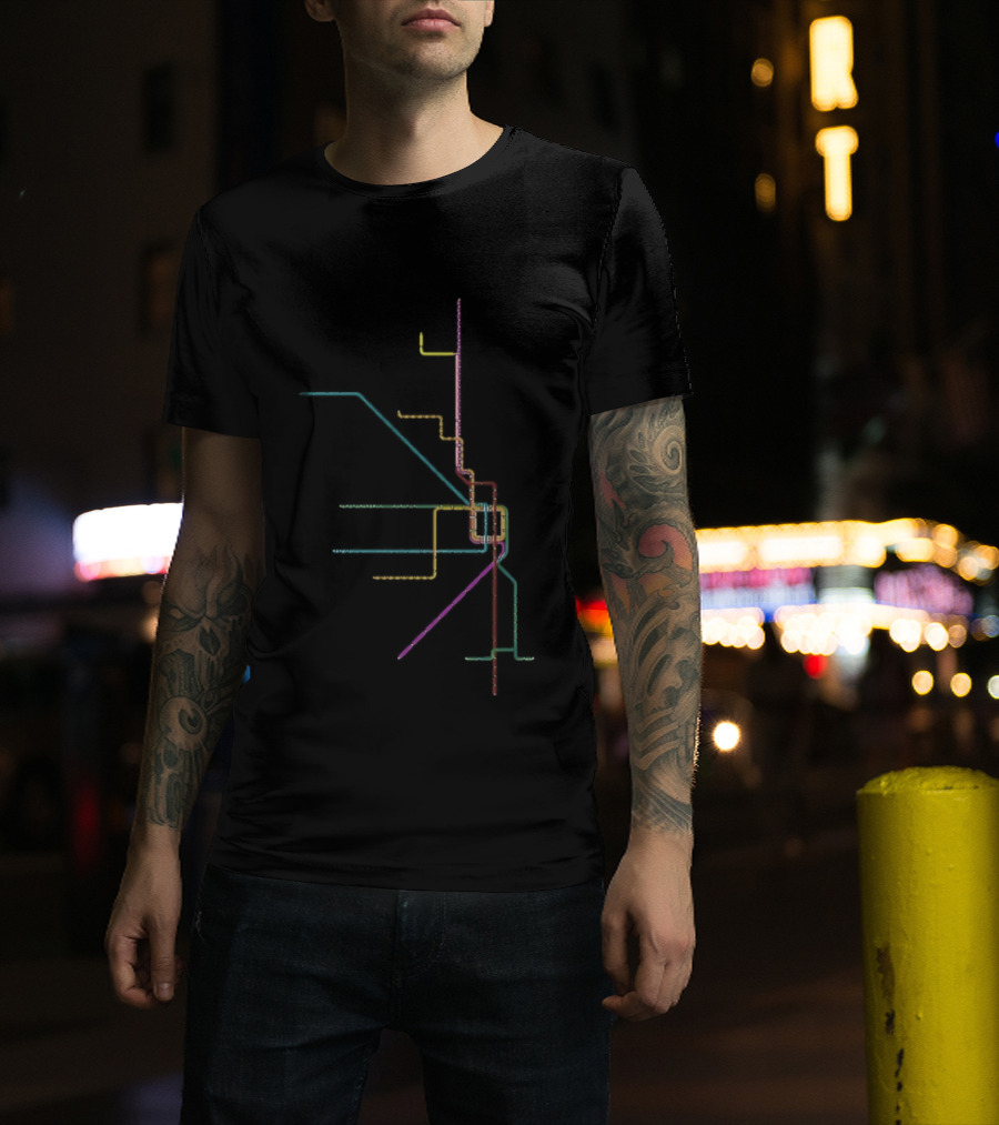 The Loop Chicago L Train Map Pastel T-Shirt