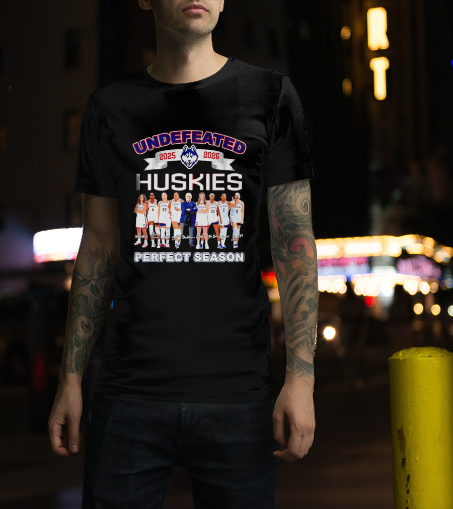 Undefeated UConn Huskies 2025 2026 Perfect Season T-Shirt