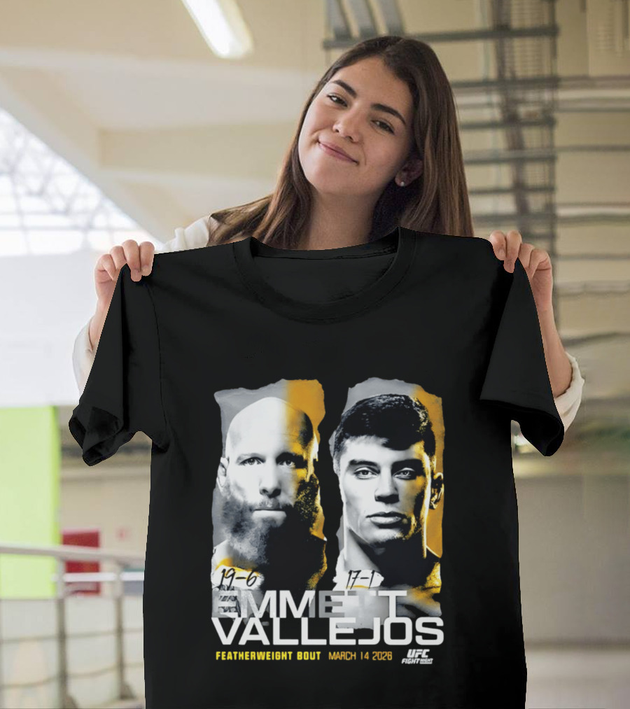 UFC Fight Night Emmett Vallejos Featherweight Bout March 2026 T-Shirt