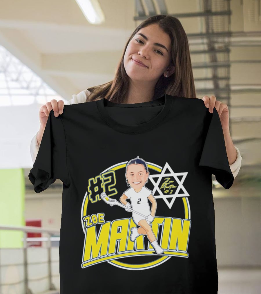 Zoe Martin #2 Lacrosse Caricature Michigan 2026 T-Shirt