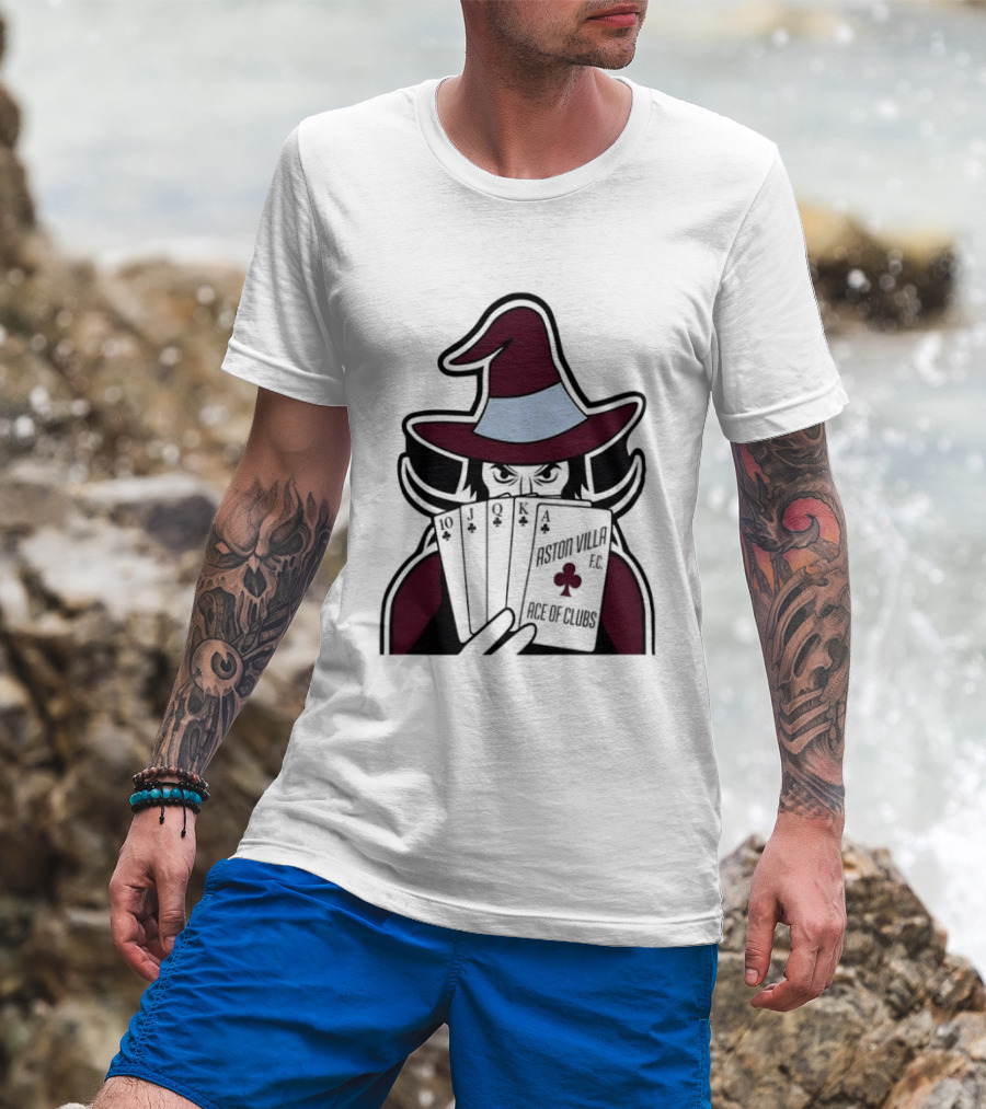 Aston Villa FC Ace Of Clubs Witch Playing Cards T-Shirt