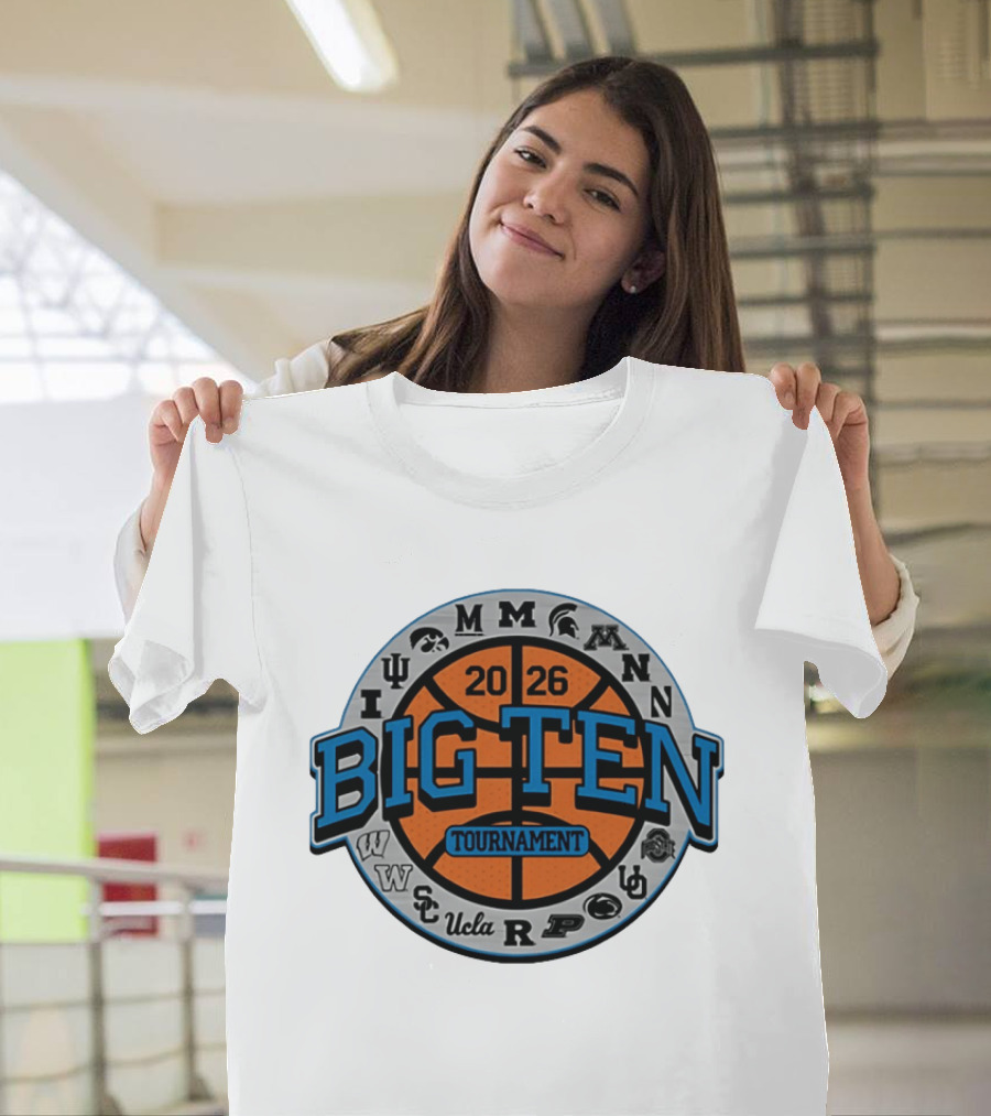 Big Ten 2026 Basketball Tournament All Team Pinwheel Michigan Ohio State Iowa Penn State UCLA Tournament T-Shirt