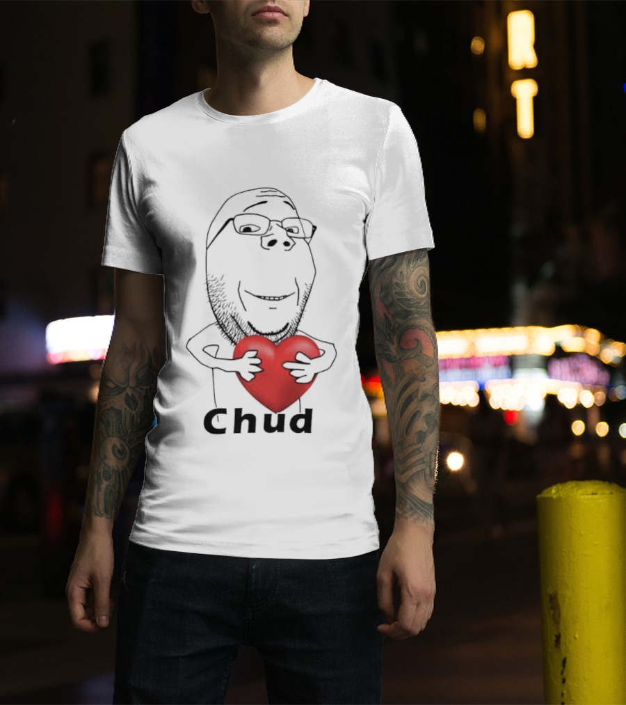 Chud Guy Chudjak Holding Red Heart Sketch T-Shirt