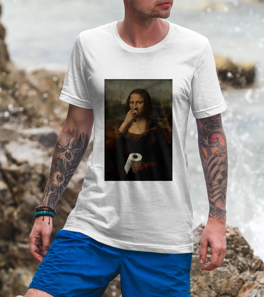 Mona Luisa Toilet Paper Painting Meme T-Shirt