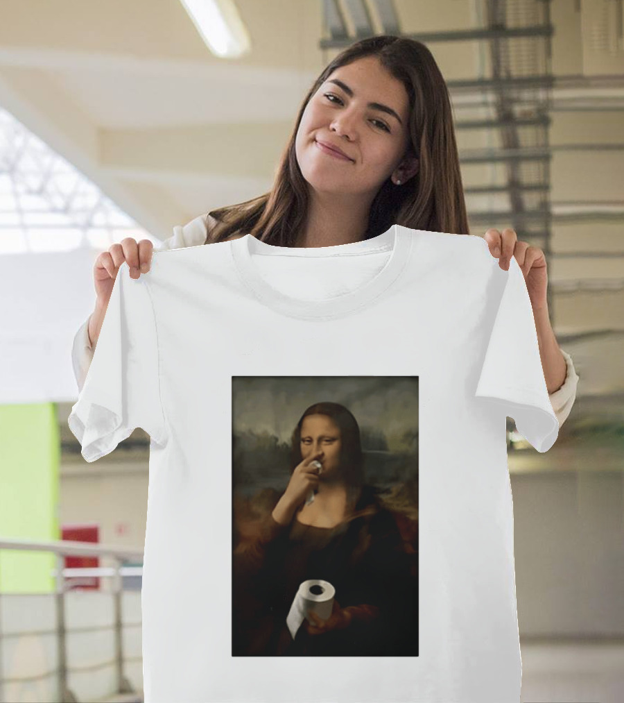 Mona Luisa Toilet Paper Painting Meme T-Shirt