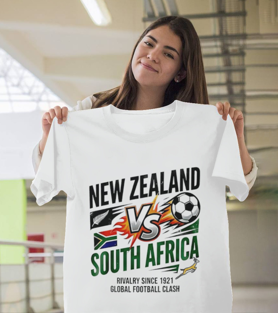 New Zealand Vs South Africa Global Football Clash Rivalry Since 1921 T-Shirt