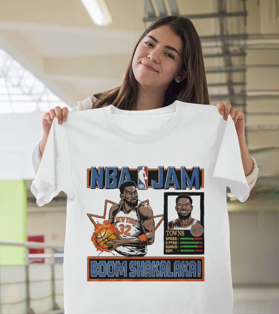 NBA Jam Boom Shakalaka New York Knicks Towns T-Shirt