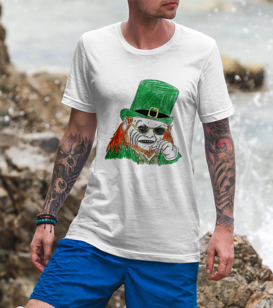 Leprechaun In The Hood Green Hat Sunglasses Red Hair T-Shirt