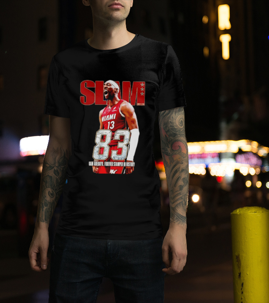 SLAM Bam Adebayo Miami Heat 13 Forever Stamped In History 83 T-Shirt