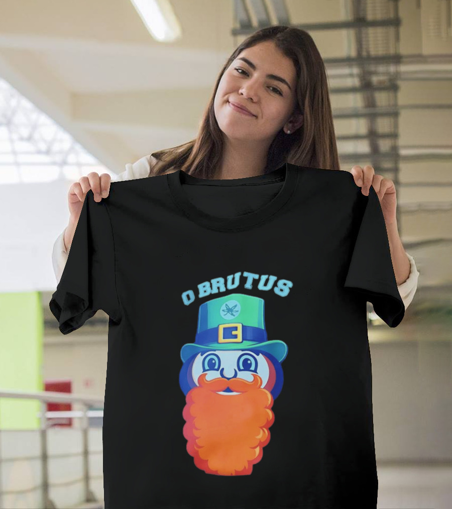 Ohio State Buckeyes O Brutus Leprechaun Hat And Beard T-Shirt