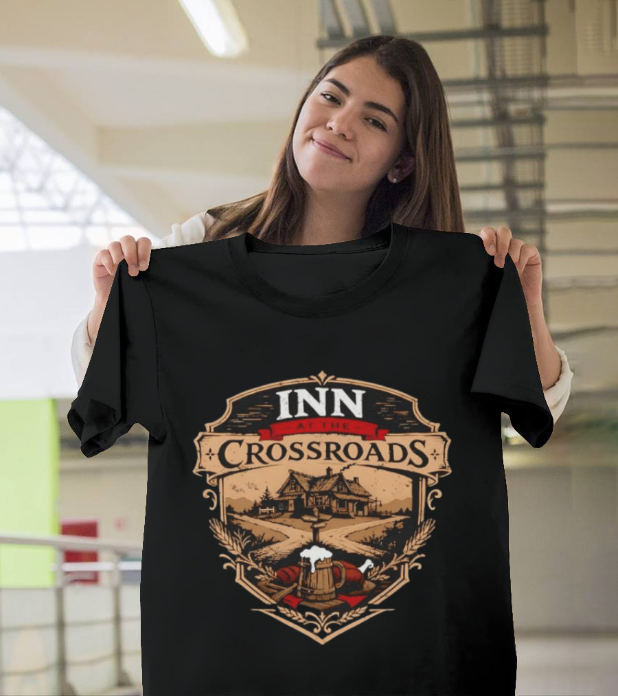 Inn At The Crossroads Medieval Tavern Shield Supernatural TV Series T-Shirt