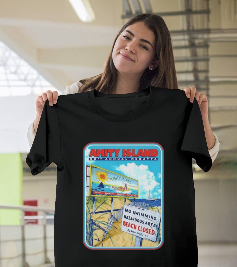 Amity Island 50th Annual Regatta No Swimming Beach Closed Jaws 1975 T-Shirt