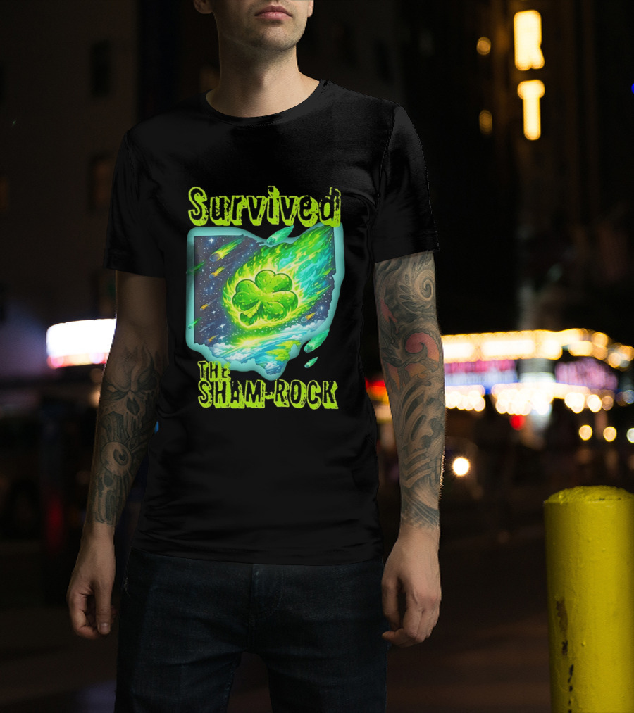 Survived The Sham Rock Meteor Clover St Patrick's Day T-Shirt