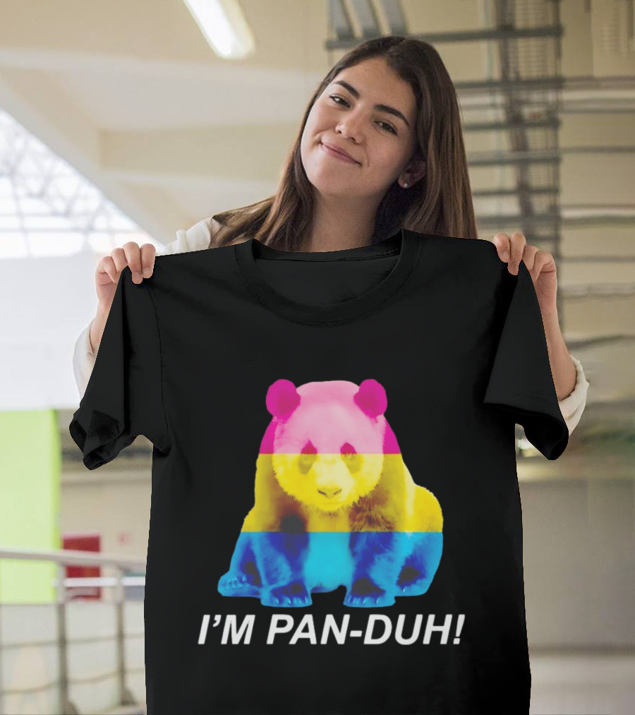 Panda I'm Pan Duh With Pan Flag Colors Panda T-Shirt
