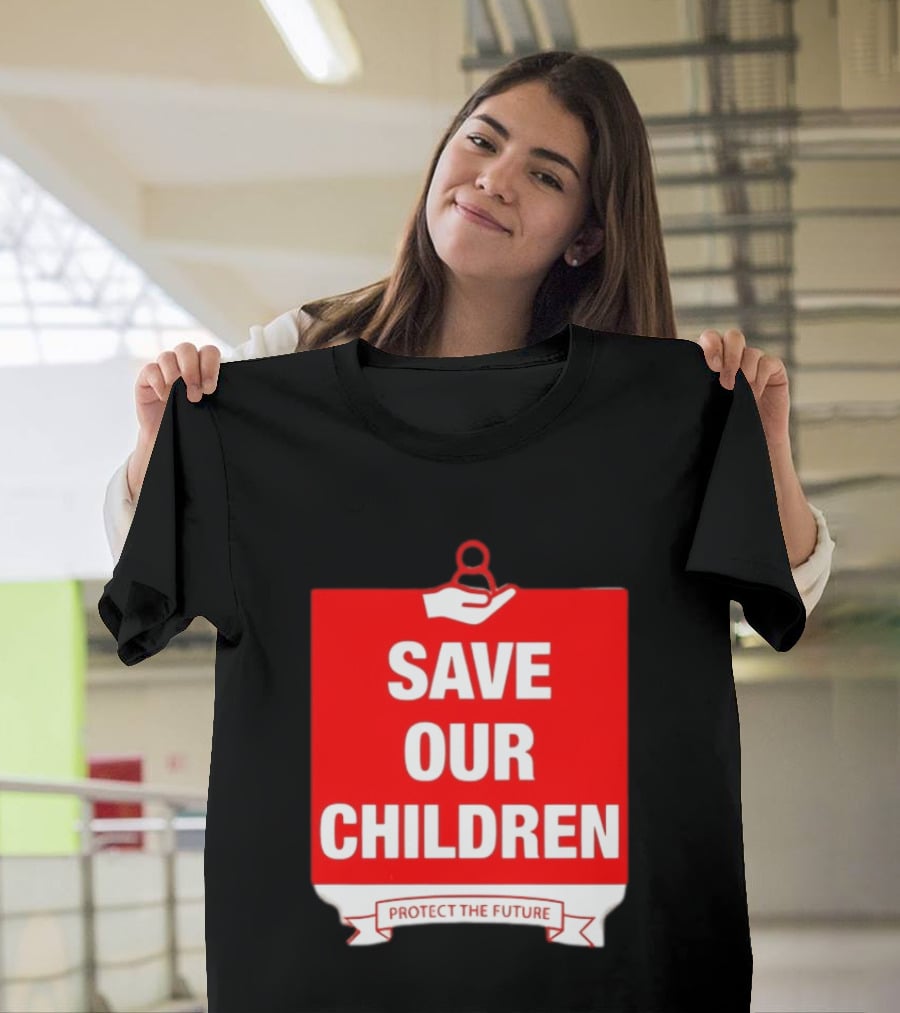 Save Our Children Protect The Future Emblem With Hand T-Shirt