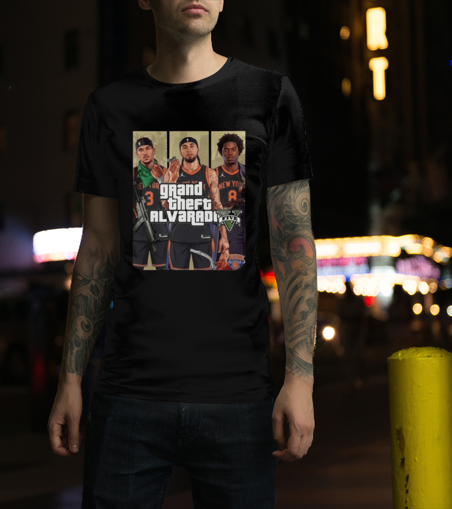 Grand Theft Alvarado Five New York Basketball T-Shirt