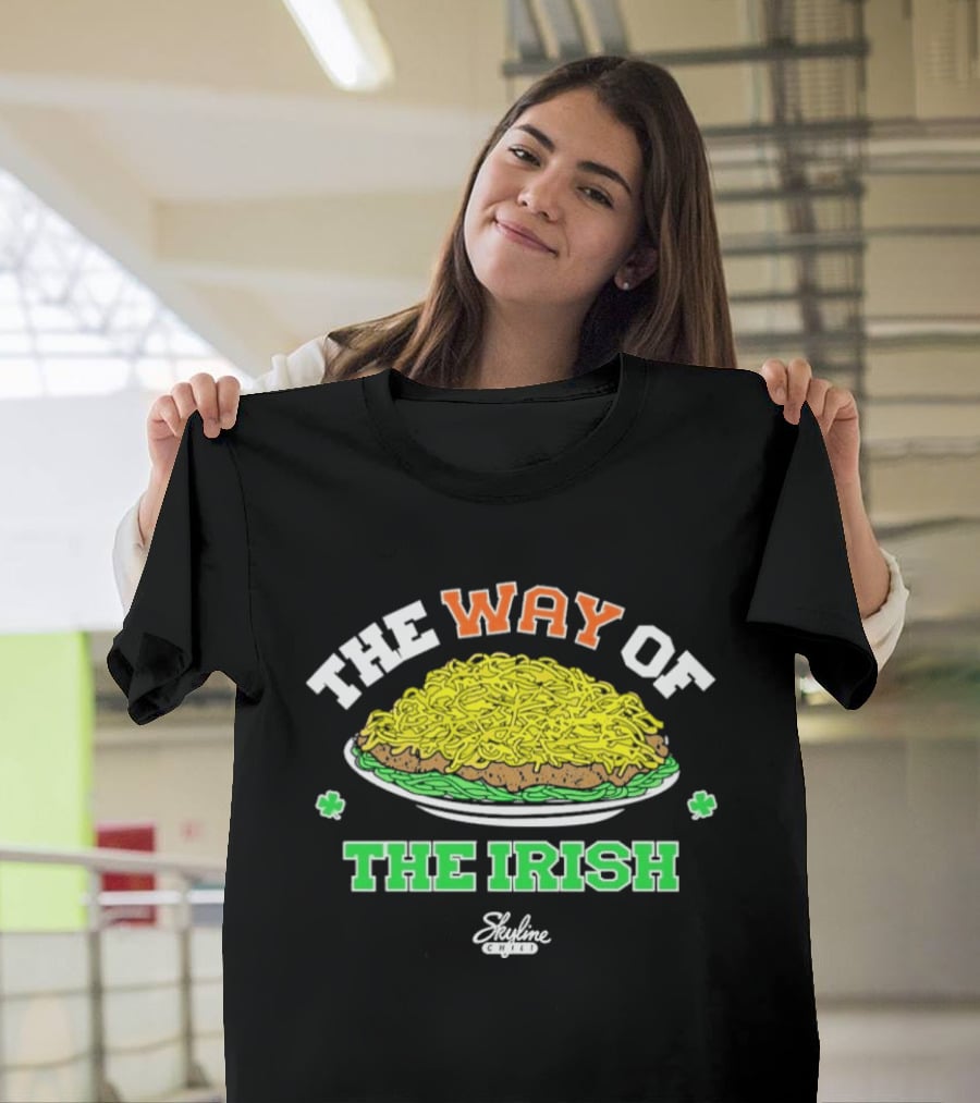 The Way Of The Irish Skyline Chili Plate With Shamrocks T-Shirt