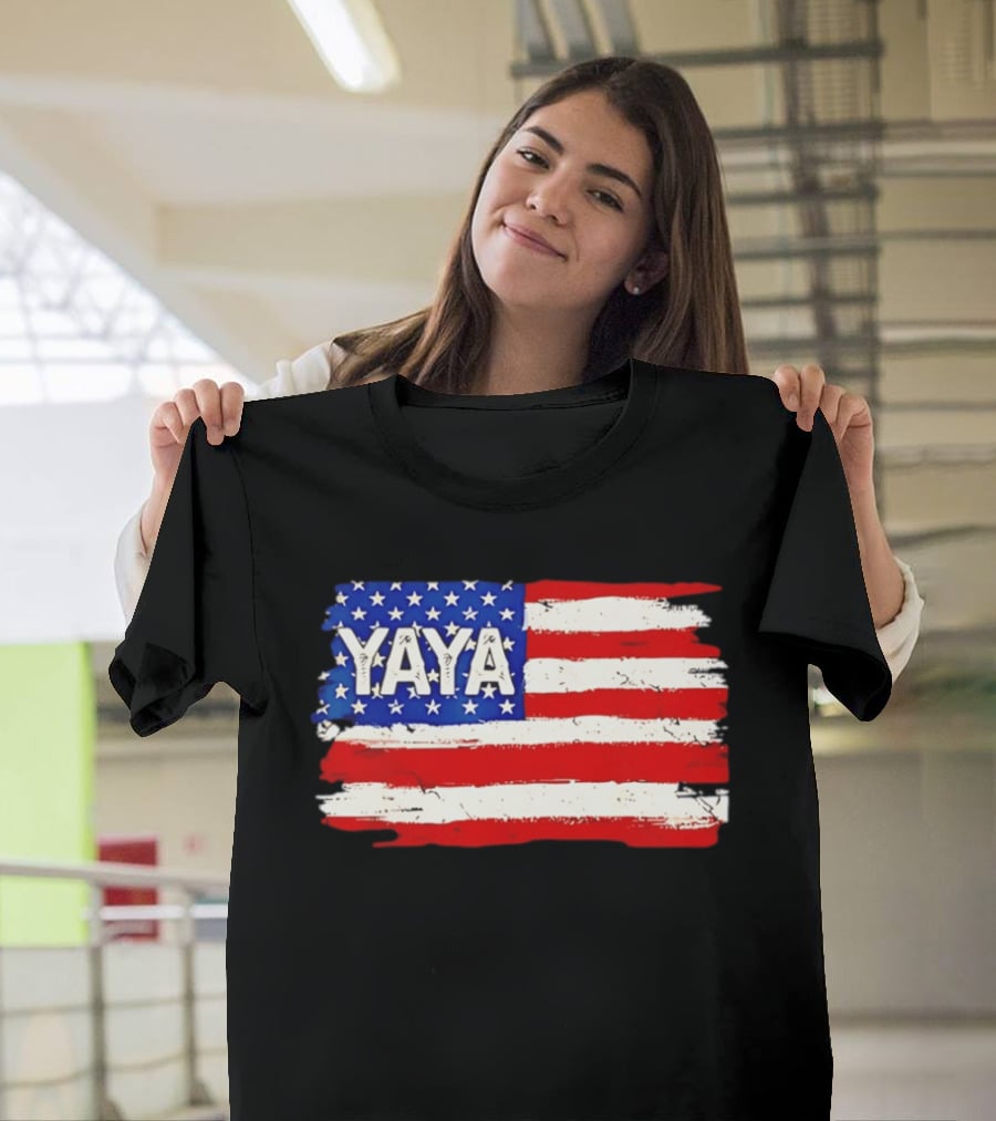 Patriotic Yaya American Flag Mother's Day Women T-Shirt