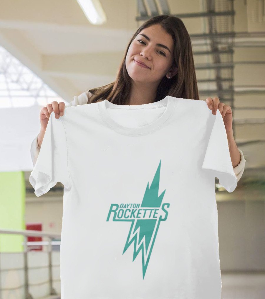 Dayton Rockettes Women's Professional Basketball League Retro Lightning Bolt T-Shirt