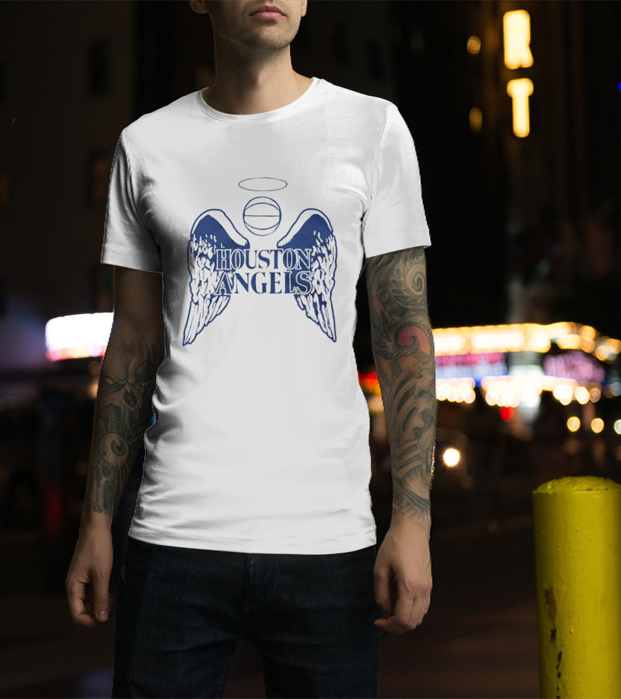 Houston Angels Women's Professional Basketball League Wings And Halo Basketball T-Shirt