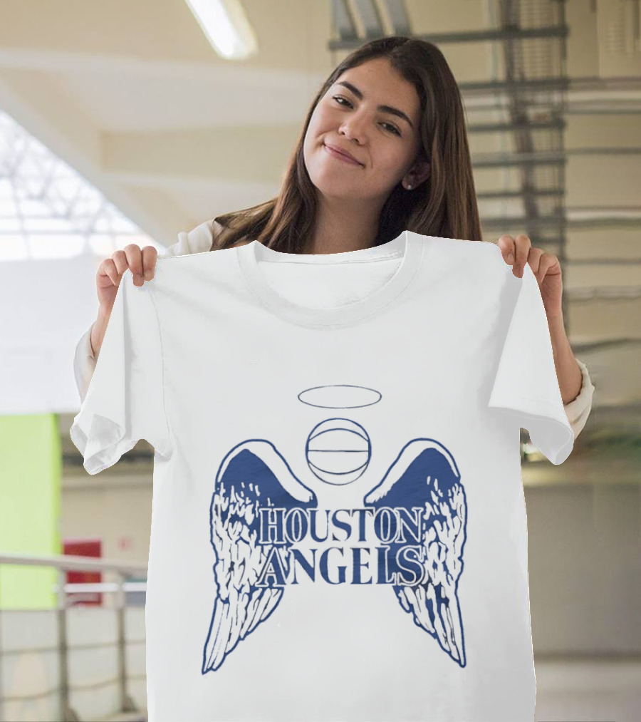 Houston Angels Women's Professional Basketball League Wings And Halo Basketball T-Shirt