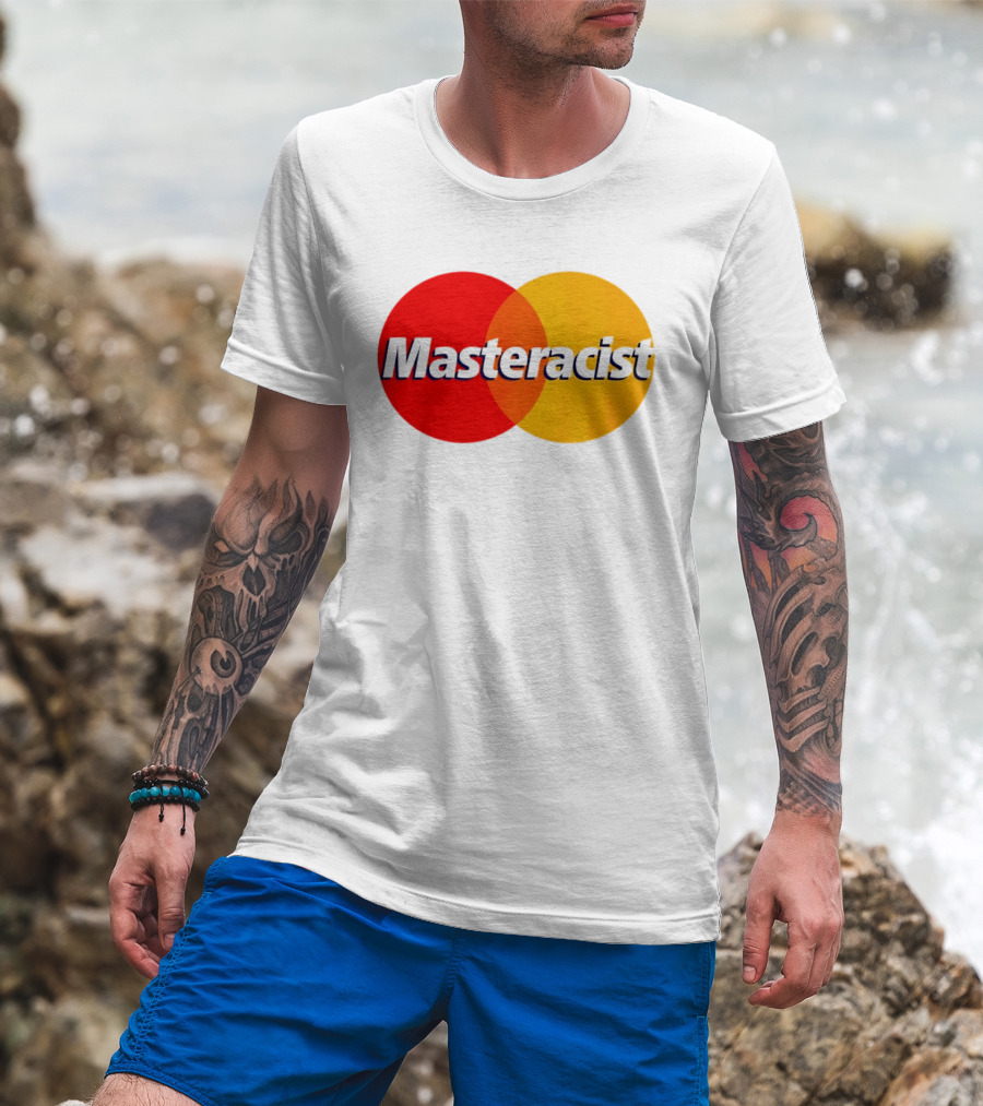 Masteracist Mastercard Parody Logo Red And Yellow Circles T-Shirt