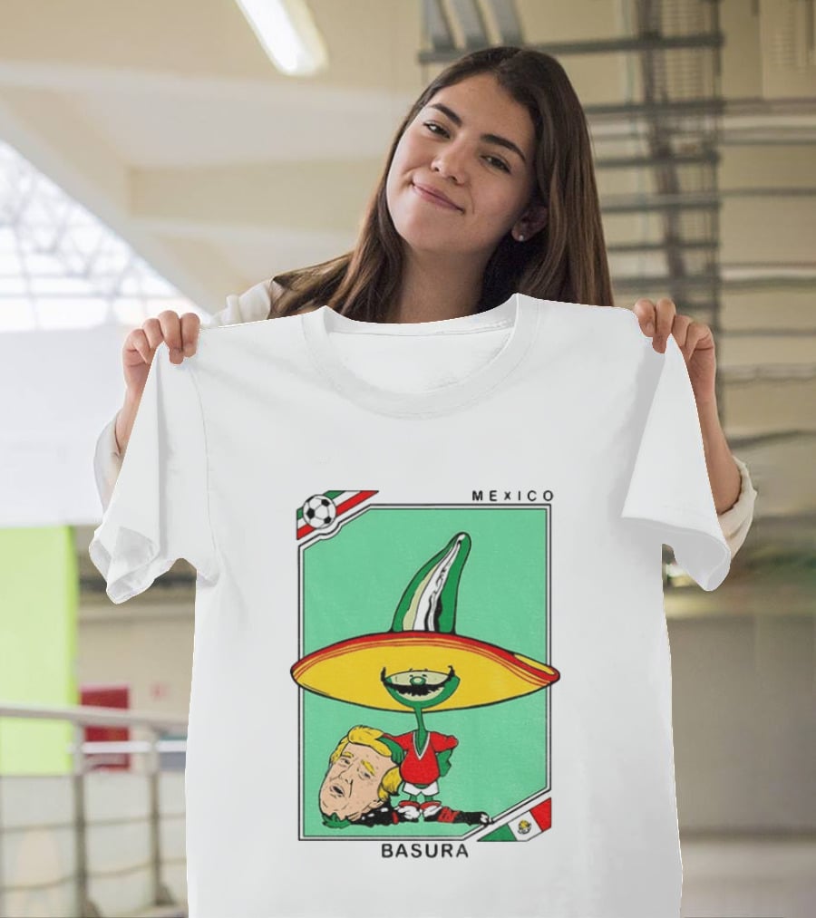 Mexico Basura Trump Football Flag T-Shirt