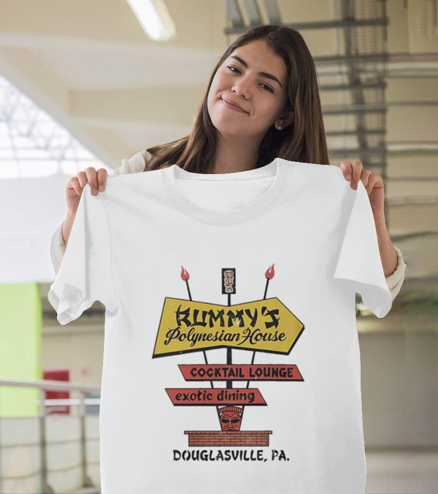 Rummy's Polynesian House Cocktail Lounge Exotic Dining Douglasville PA Tiki Bar T-Shirt