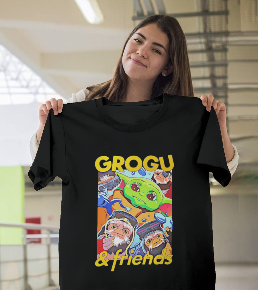Grogu And Friends Mandalorian Movie Characters T-Shirt